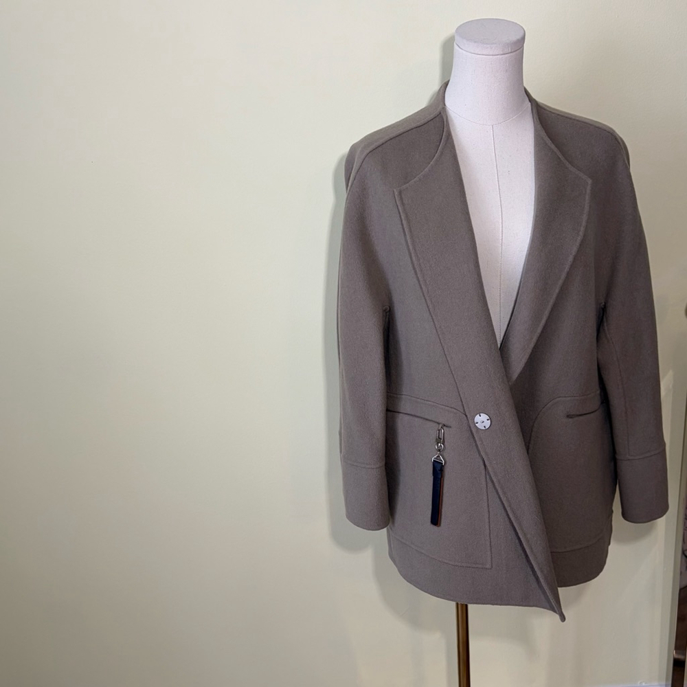 Lilly est 1959 Women’s Tan A-line Oversized Wool Swing Coat. SZ 11